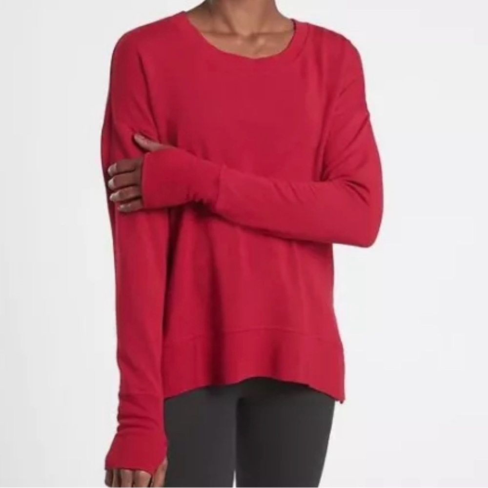 Athleta Coaster Luxe Sweatshirt Red M Tall